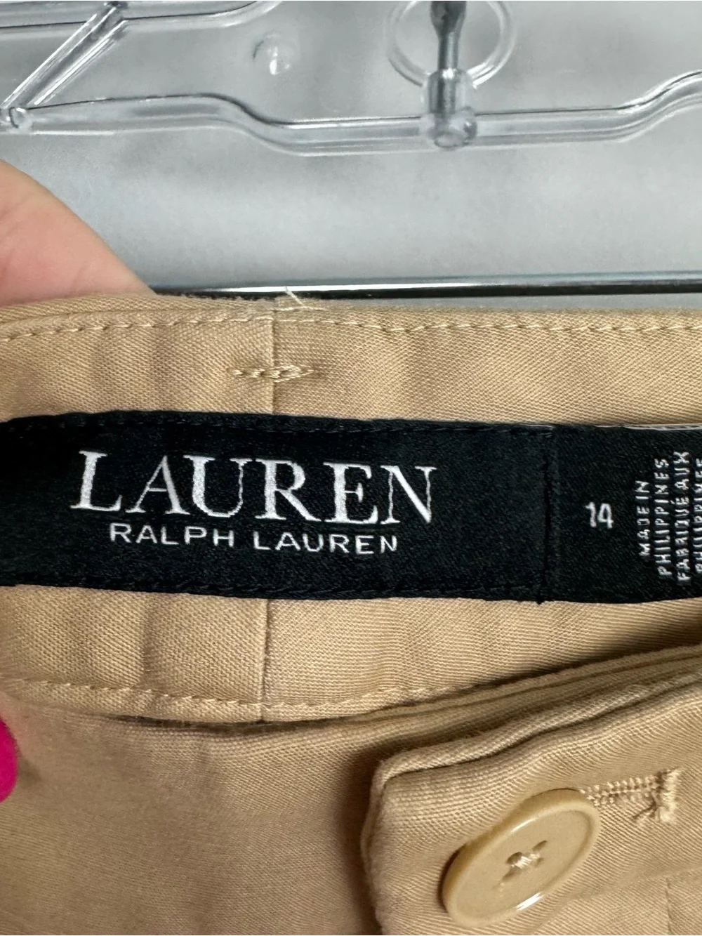 LAUREN RALPH LAUREN | NEW Black Label Chino Khaki Tan Shorts Women’s Size 14